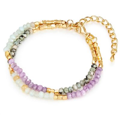 Lulu & Jane Armband Messing Naturstein in Gelbgold 18,0 cm Basislänge + 5,0 Verlängerung Damen Image
