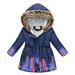 ASFGIMUJ Toddler Winter Jacket Winter Long Sleeve Thick Warm Hooded Down Soft Coat Down Paraks Toddler Winter Coat Blue 4 Years-5 Years