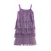 Toddler Girl Tassel Dress Sleeveless Square Neck Zip Back Dance Dress
