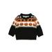 Toddler Baby Halloween Sweater Cartoon Cat Pumpkin Print Sweatshirt