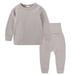WOXINDA Toddler Kids Baby Boy Girl Clothes Unisex Solid Sweatsuit Long Sleeve Warm Pullover Tops Hight Waist Pants Set Fall Winter Pajamas Outfits 6t Boys Winter Clothes Baby Set Clothes Boys