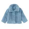 ASFGIMUJ Jackets For Girls Kids Baby Boys Jacket Fall Winter Solid Cardigans Fuzzy Lightweight Jackets Warm Coats Outerwear girls Outerwear Jackets & Coats Blue 2 Years-3 Years