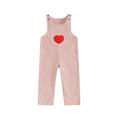 JYYYBF Toddler Kids Girls Casual Overalls Sweet Daily Corduroy Button Closure Heart Pants Clothes with Pocket