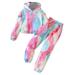 Toddler Outfits For Boys Girls Fall Long Sleeve Tie Dye Hoodie Tops And Pants 2Pcs Clothes For Children Kids Clothes Baby Clothing Sets Pink 4 Years-5 Years 140(4 Years-5 Years)