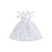 Girls Summer Sleeveless Dress Floral Embroidery Tulle A-Line Dresses