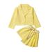 Fall Outfits For Toddler Boys Girls Kids Baby Autumn Solid Cotton Long Sleeve Shirt Skirts Set Suit Clothes Baby Outfit Sets Unisex Yellow 3 Years-4 Years