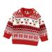 ASFGIMUJ Toddler Boy Sweater Baby Girl Boy Cute Long Sleeve Christmas Deer Knitted Sweater Pullover Tops Autumn Winter Warm Xmas Outfits Knitted Sweater Red 2 Years-3 Years