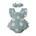 WOXINDA Baby Girl Clothes Daisy Print Crepe Fabric Baby Romper Set Girl Outfits 2PC Set Clothes for Baby Girl 9 Months Baby Girl Clothes Clothes Girls 18 Months Baby Girl Onsies0-3 Months