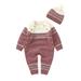 ASFGIMUJ Boys Sweater Sweater Romper Outfits Hat Set Girl Jumpsuit Cotton Knitted Baby Boy Boys Romper&Jumpsuit Knit Sweater Pink 3 Months-6 Months