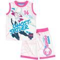 Marvel Spider-Man Spider-Gwen Ghost Spider Toddler Girls Tank Top and Bike Shorts Outfit Set White 5T