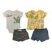Carter s Baby & toddler Boy s 4-Piece Short Sleeve & Shorts Playwear Set (Dino/Stripe 0-3M)