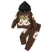 Toddler Girls Boys Fall Outfits Long Sleeve Letter Prints Tops And Pants Child Kids 2Pcs Kids Clothese Baby Clothing Sets Coffee 3 Years-4 Years 4Y(3 Years-4 Years)