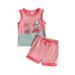 TheFound 2Pcs Baby Boy Summer Outfits Embroidery Tank Tops + Shorts Set