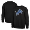 Men's '47 Black Detroit Lions Imprint Headline Pullover Sweatshirt