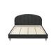 Lit avec matelas 2 places en velours gris acier 140x190