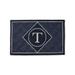 Greek Key Monogram Door Mat - Gray, 36" x 72" Gray, H - Frontgate