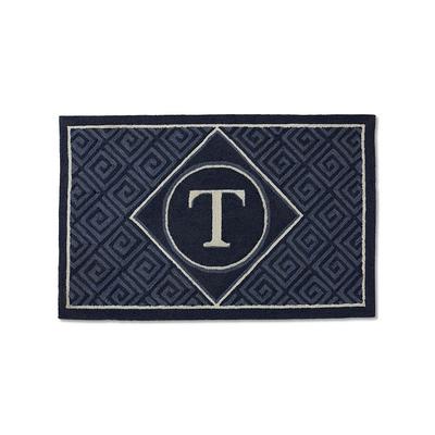 Greek Key Monogram Door Mat - Indigo, 30" x 48" Indigo, L - Frontgate