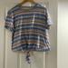 Anthropologie Tops | Anthropologie (T.La) Medium Striped Tie Front Tee Shirt | Color: Blue/White | Size: M