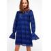 Free People Dresses | Free People Simone Blue And Black Lace Bell Sleeve Dress | Color: Black/Blue | Size: L