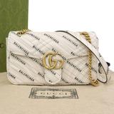 Gucci Bags | Gucci Balenciaga Marmont White Off-White Gg Cloth Bag Small Bag Shoulder Bag | Color: Black/Brown | Size: Os