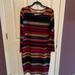 Lularoe Dresses | Lularoe Elegant Debbie Pencil Sheath Dress Gold Red Black Stripe Size Xl X Large | Color: Gold/Red | Size: Xl