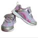 Disney Shoes | Disney Frozen Light Up Sneakers Elsa Anna Pink Blue Silver Toddler Sz 7 | Color: Pink/Silver | Size: 7bb