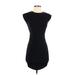 BCBGeneration Casual Dress - Bodycon Crew Neck Short sleeves: Black Print Dresses - Women's Size 0