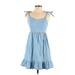 Old Navy Cocktail Dress - A-Line V Neck Sleeveless: Blue Print Dresses - Women's Size X-Small