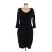 Ann Taylor Casual Dress - Sweater Dress: Black Dresses - Women's Size Large