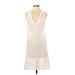 Jordan Taylor Casual Dress - A-Line: Ivory Print Dresses - Women's Size Small