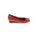 Tory Burch Flats: Pumps Wedge Classic Orange Solid Shoes - Women's Size 5 - Round Toe