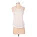 Lululemon Athletica Active Tank Top: White Chevron/Herringbone Activewear - Women's Size 4