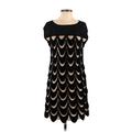 Catherine Malandrino Casual Dress: Black Chevron/Herringbone Dresses - Women's Size 4