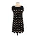 Catherine Malandrino Casual Dress - Shift Scoop Neck Short sleeves: Black Print Dresses - Women's Size 4