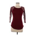 Crave Fame By Almost Famous Long Sleeve Top Burgundy Sweetheart Tops - Women's Size Medium