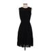Grace Karin Casual Dress - A-Line Crew Neck Sleeveless: Black Print Dresses - Women's Size Small