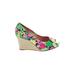 Lilly Pulitzer Wedges: Pink Floral Shoes - Women's Size 7 1/2 - Peep Toe