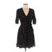 1.State Casual Dress - Mini V-Neck 3/4 sleeves: Black Dresses - Women's Size 8