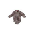 Baby Gap Long Sleeve Onesie: Burgundy Plaid Bottoms - Size 3-6 Month