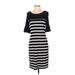 Charter Club Casual Dress - Sheath Scoop Neck Short sleeves: Black Print Dresses - Women's Size Small