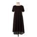 Lularoe Casual Dress - A-Line Crew Neck Short Sleeve: Black Jacquard Dresses - New - Women's Size X-Small