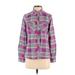 Marmot Long Sleeve Button Down Shirt: Purple Plaid Tops - Women's Size Small