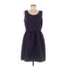 JBS Casual Dress - A-Line Scoop Neck Sleeveless: Purple Print Dresses - Women's Size 8