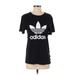 Adidas Active T-Shirt: Black Print Activewear - Women's Size X-Small