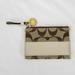 Coach Accessories | Coach Brown Tan Off White Cc Id Holder Key Chain Keychain Jacquard Fabric | Color: Cream/Tan | Size: Os