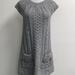 Free People Sweaters | Free People Gray Cable Aran Sweater Tunic Mini Dress Short Sleeve M | Color: Gray | Size: M