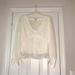 Nine West Tops | Nine West Cream Long-Sleeve Corset Blouse With Button Detail, Size Medium | Color: White | Size: M