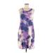 Lularoe Casual Dress - A-Line Scoop Neck Sleeveless: Purple Floral Dresses - Women's Size Medium