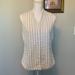 Columbia Tops | Columbia White & Yellow Pinned Striped Sleeveless Top Size Medium | Color: Blue/White | Size: M