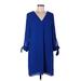 H&M Casual Dress: Blue Solid Dresses - Women's Size 6